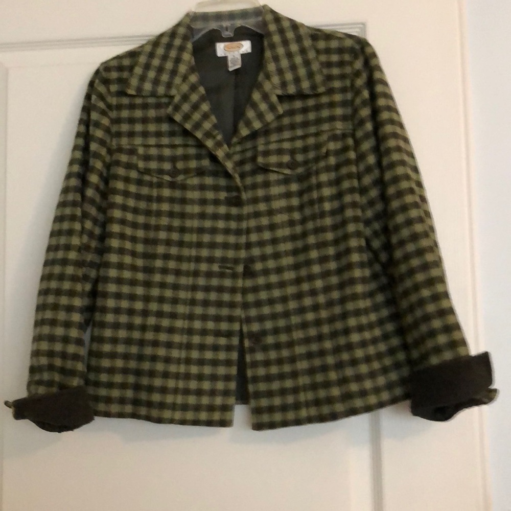 Wool plaid blazer